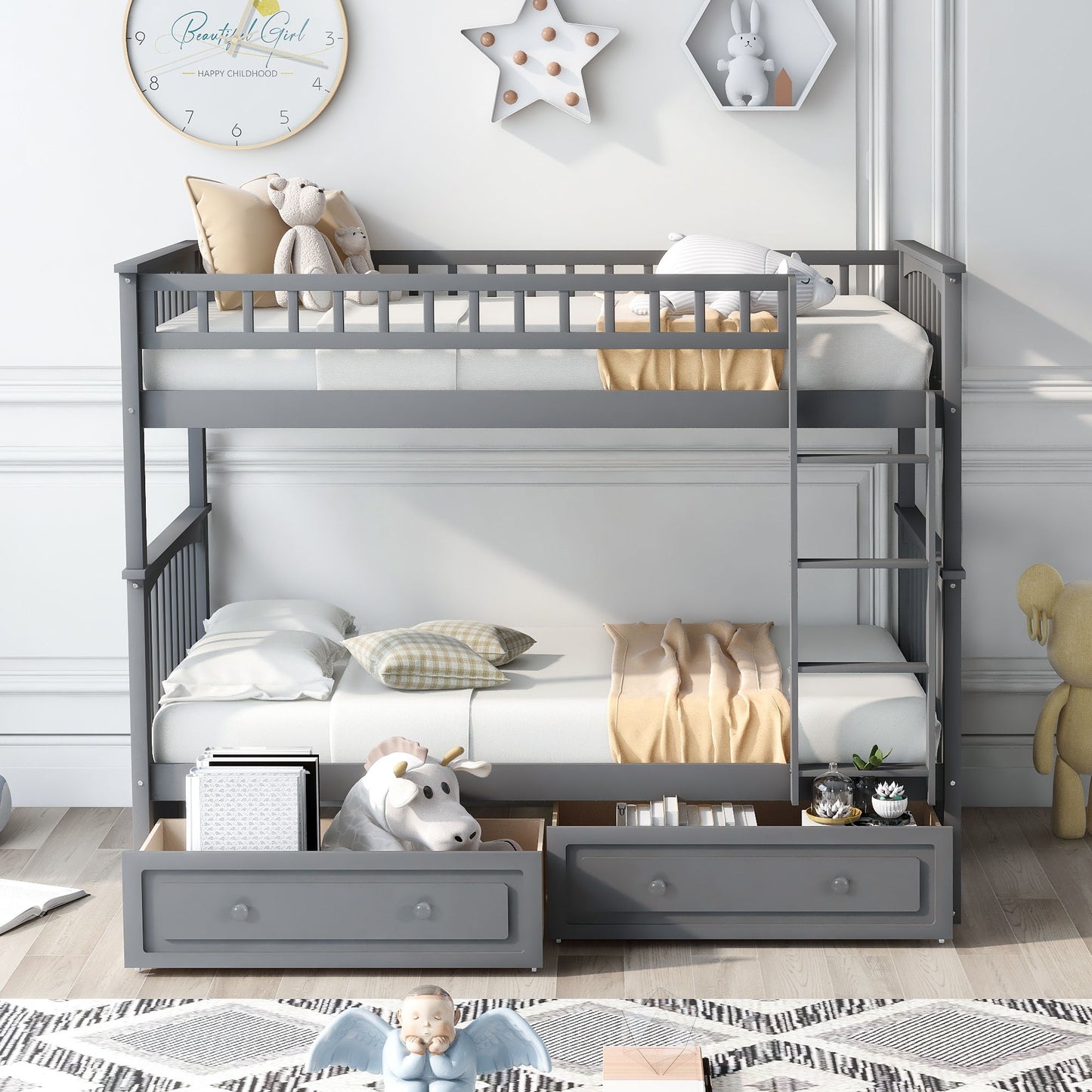 Twin Over Twin Bunk Bed With Drawers, Convertible Beds - The Sleep Loft - Online Mattress Showroom NYC