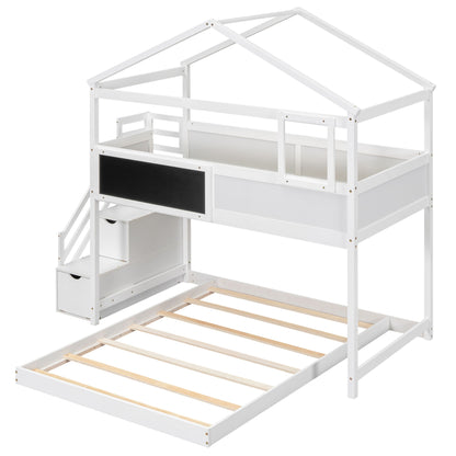 House Style Bunk Bed With Storage Staircase And board - The Sleep Loft - Online Mattress Showroom NYC