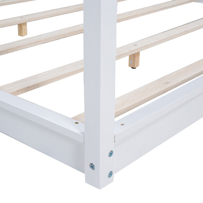 Wood Canopy Platform Bed With Support Legs And Airflow Slats - The Sleep Loft - Online Mattress Showroom NYC