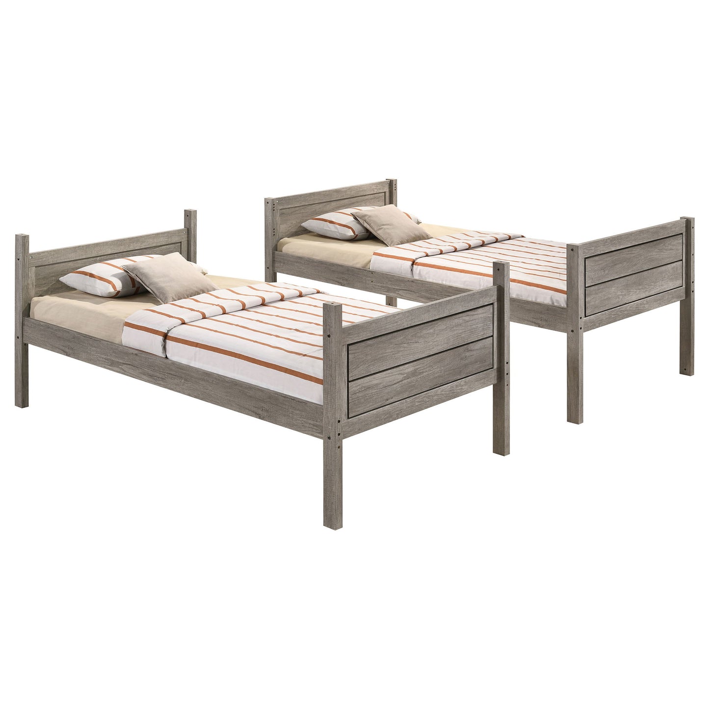 Brenton - Twin Over Twin Bunk Bed With Ladder - Taupe - The Sleep Loft - Online Mattress Showroom NYC