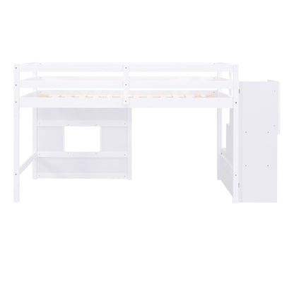 Loft Bed With Storage Staircase, Window & LED Light - The Sleep Loft - Online Mattress Showroom NYC