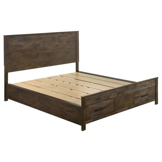 Woodmont California King Storage Bed Rustic Golden Brown - The Sleep Loft - Online Mattress Showroom NYC