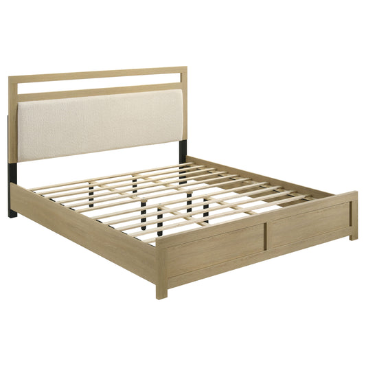 Hendricks California King Panel Headboard Platform Bed Light Oak - The Sleep Loft - Online Mattress Showroom NYC