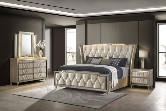 Lorient 4-piece California King Bedroom Set Ivory and Camel - The Sleep Loft - Online Mattress Showroom NYC