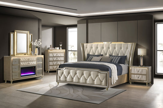 Lorient 5-piece California King Bedroom Set Ivory and Camel - The Sleep Loft - Online Mattress Showroom NYC