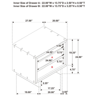 Stillwater 2-drawer Nightstand