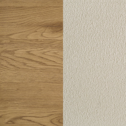 Bennett 78-inch California King Upholstered Panel Bed Cream and Light Oak