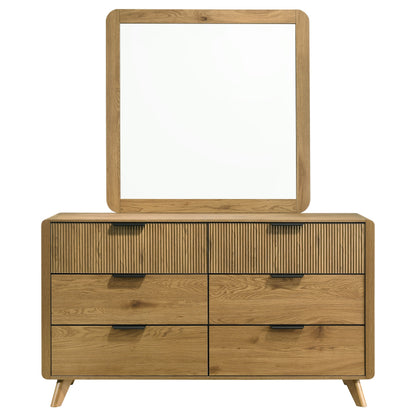 Bennett 6-drawer Bedroom Dresser and Mirror Set Light Oak