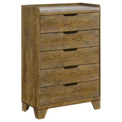 Henderson 5-piece Eastern King Bedroom Set Medium Oak