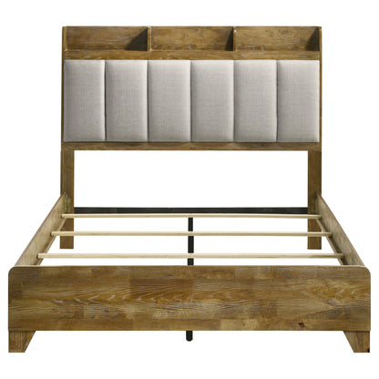 Henderson 57-inch Queen Bookcase Panel Bed Medium Oak