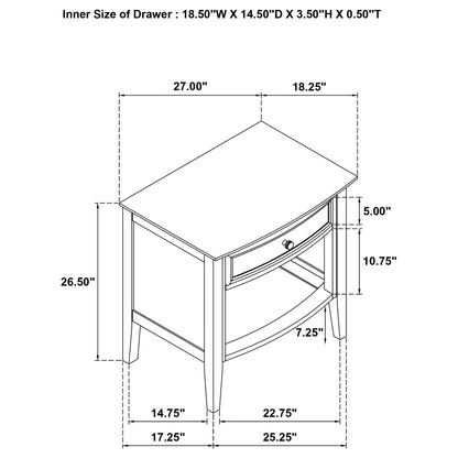 Talia - 1 Drawer Nightstand - White - The Sleep Loft - Online Mattress Showroom NYC