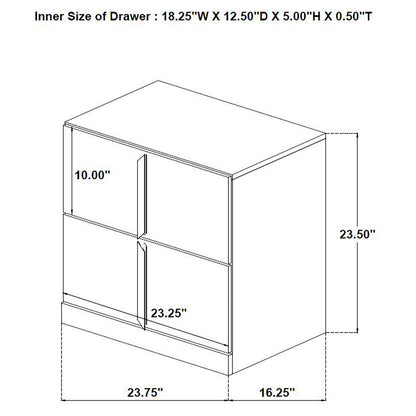 Ines 2-drawer Nightstand Bedside Table White High Gloss