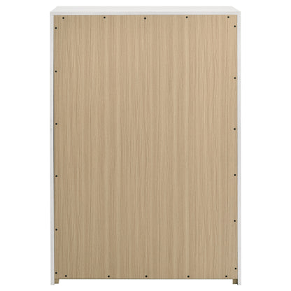 Ines 5-drawer Bedroom Chest of Drawers White High Gloss