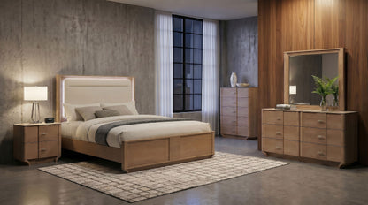 Leanne 5-piece Queen Bedroom Set Light Oak