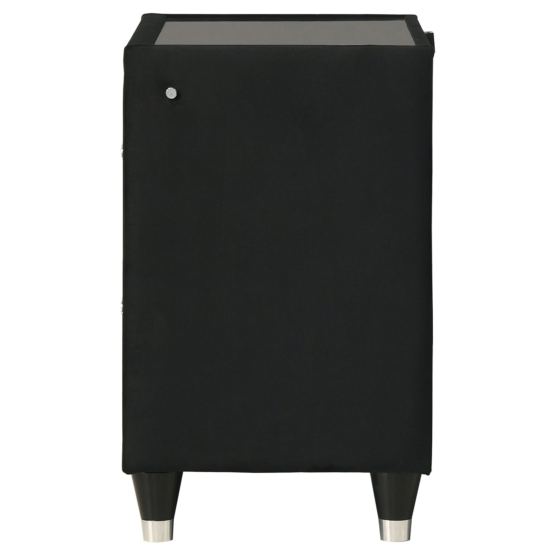 Ravenne 2-drawer Velvet Upholstered LED Nightstand with USB Black