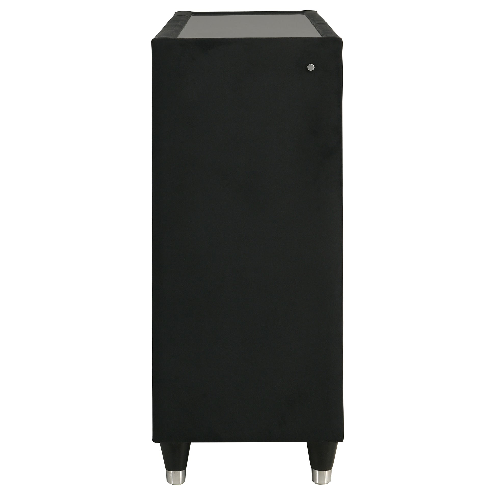 Ravenne 8-drawer Velvet Upholstered LED Dresser Cabinet Black