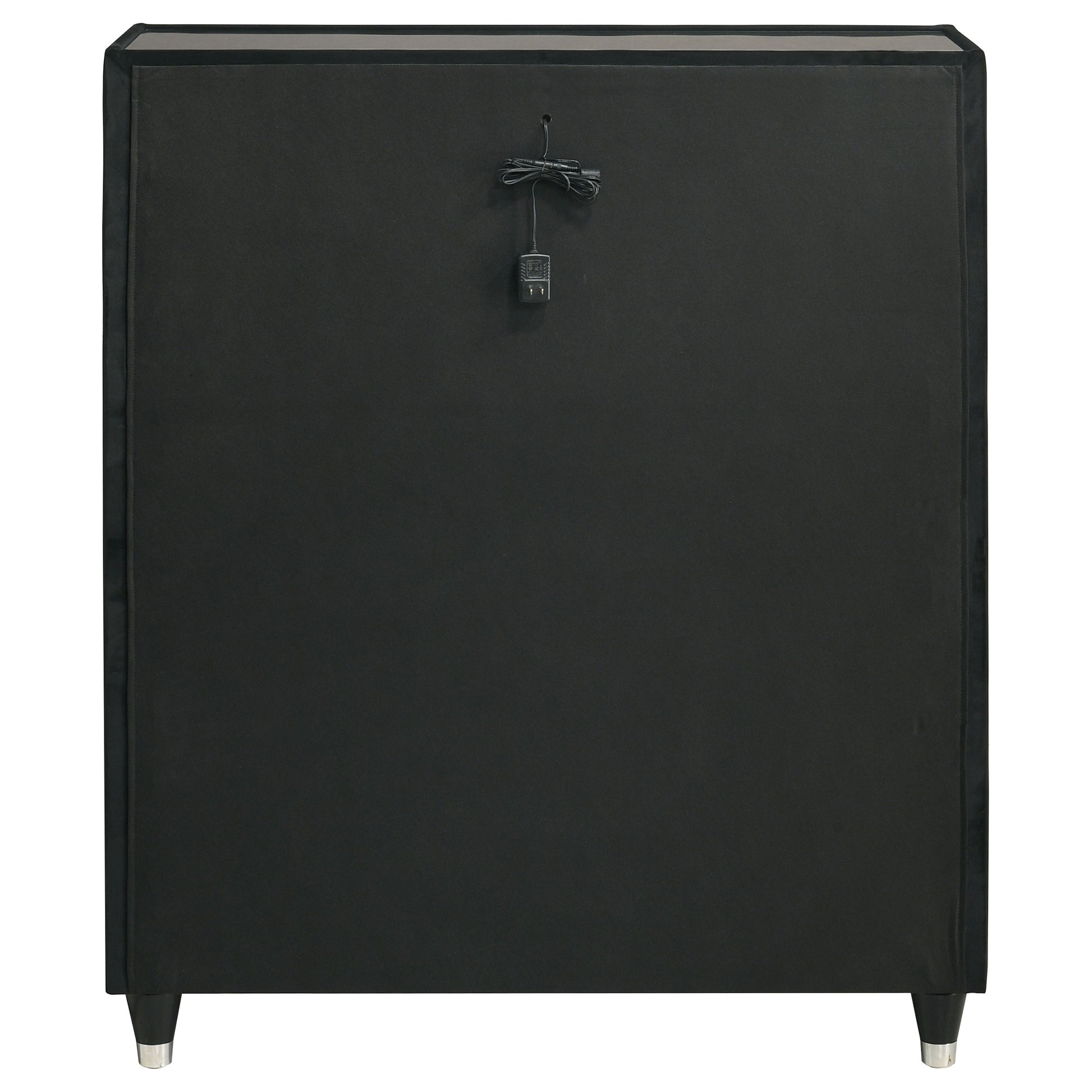 Ravenne 5-drawer Velvet Upholstered LED Chest of Drawers Black