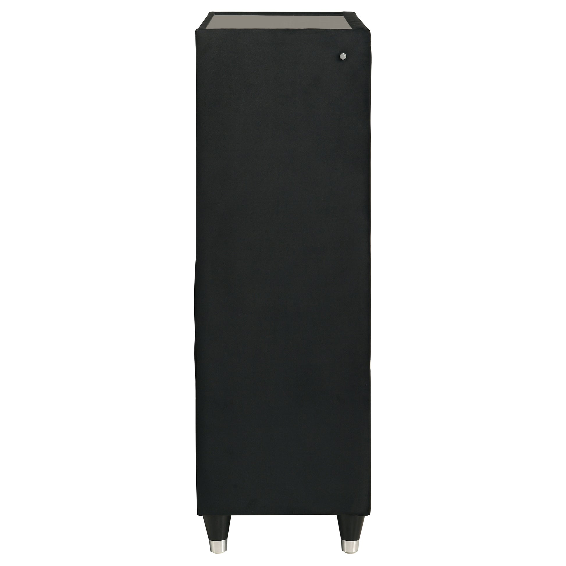 Ravenne 5-drawer Velvet Upholstered LED Chest of Drawers Black