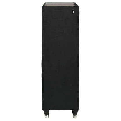 Ravenne 5-drawer Velvet Upholstered LED Chest of Drawers Black