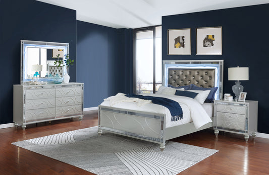 Gunnison 4-piece California King Bedroom Set Silver Metallic - The Sleep Loft - Online Mattress Showroom NYC