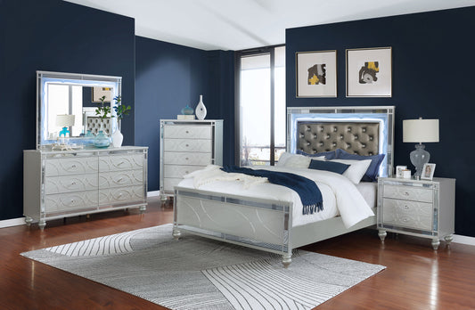 Gunnison 5-piece California King Bedroom Set Silver Metallic - The Sleep Loft - Online Mattress Showroom NYC