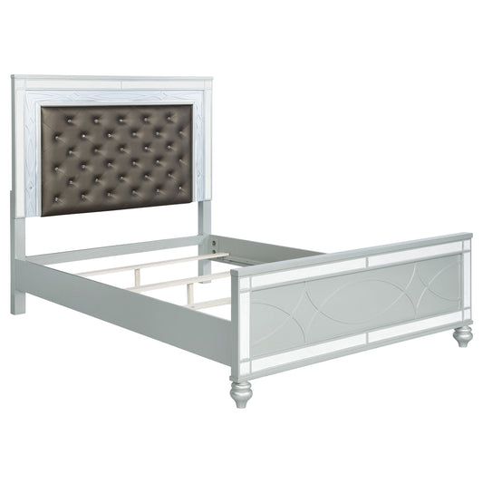 Gunnison Wood California King LED Panel Bed Silver Metallic - The Sleep Loft - Online Mattress Showroom NYC