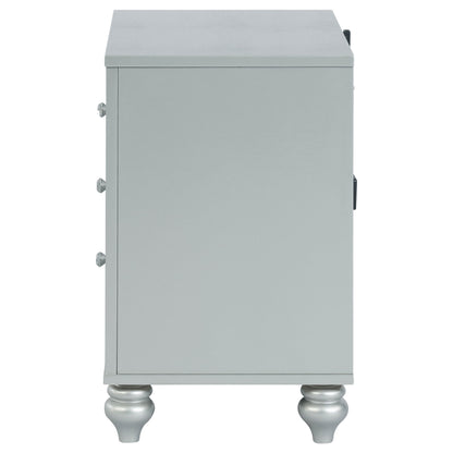 Gunnison 2-drawer Nightstand Silver Metallic