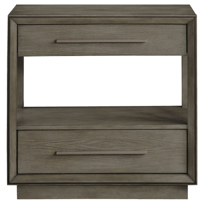 Durango 2-drawer Nightstand Bedside Table Taupe Oak
