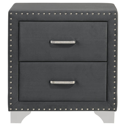 Melody Upholstered 2-drawer Nightstand Grey