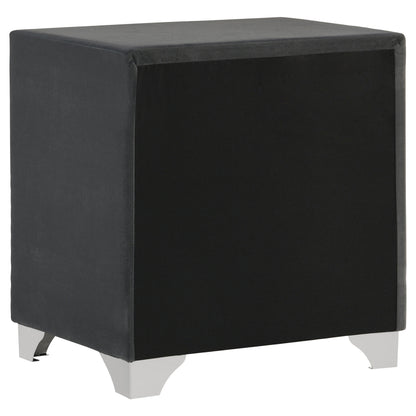 Melody Upholstered 2-drawer Nightstand Grey