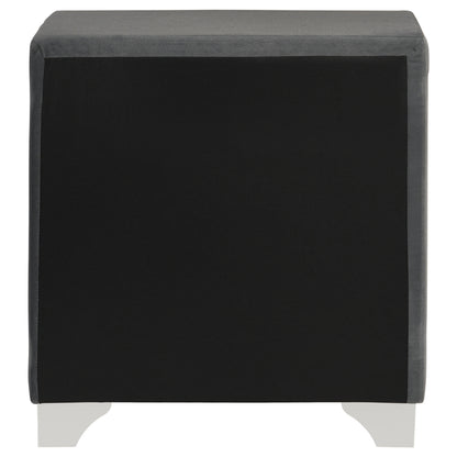 Melody Upholstered 2-drawer Nightstand Grey