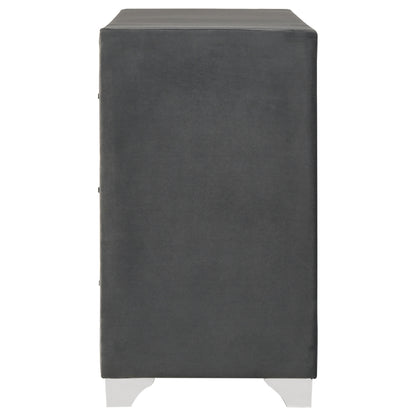 Melody 6-drawer Upholstered Dresser Grey