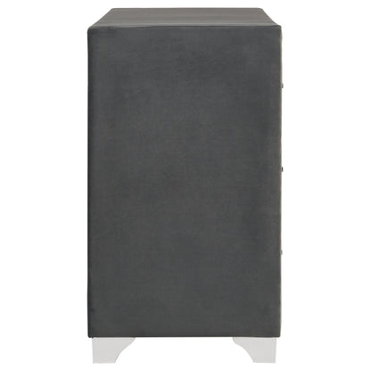 Melody 6-drawer Upholstered Dresser Grey