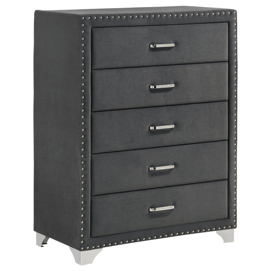 Melody 5-drawer Bedroom Chest Grey - The Sleep Loft - Online Mattress Showroom NYC