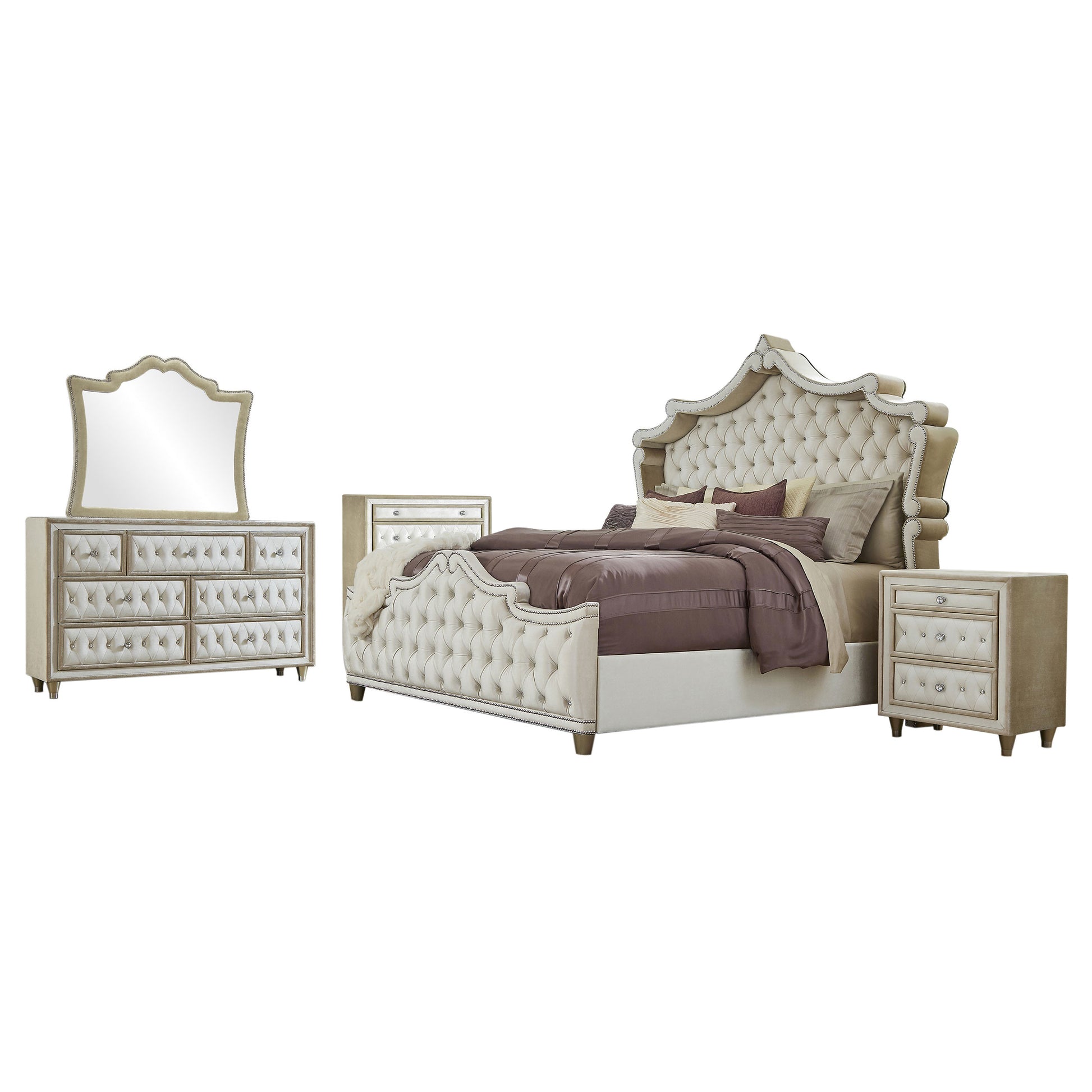 Antonella 5-piece Queen Bedroom Set Ivory 
