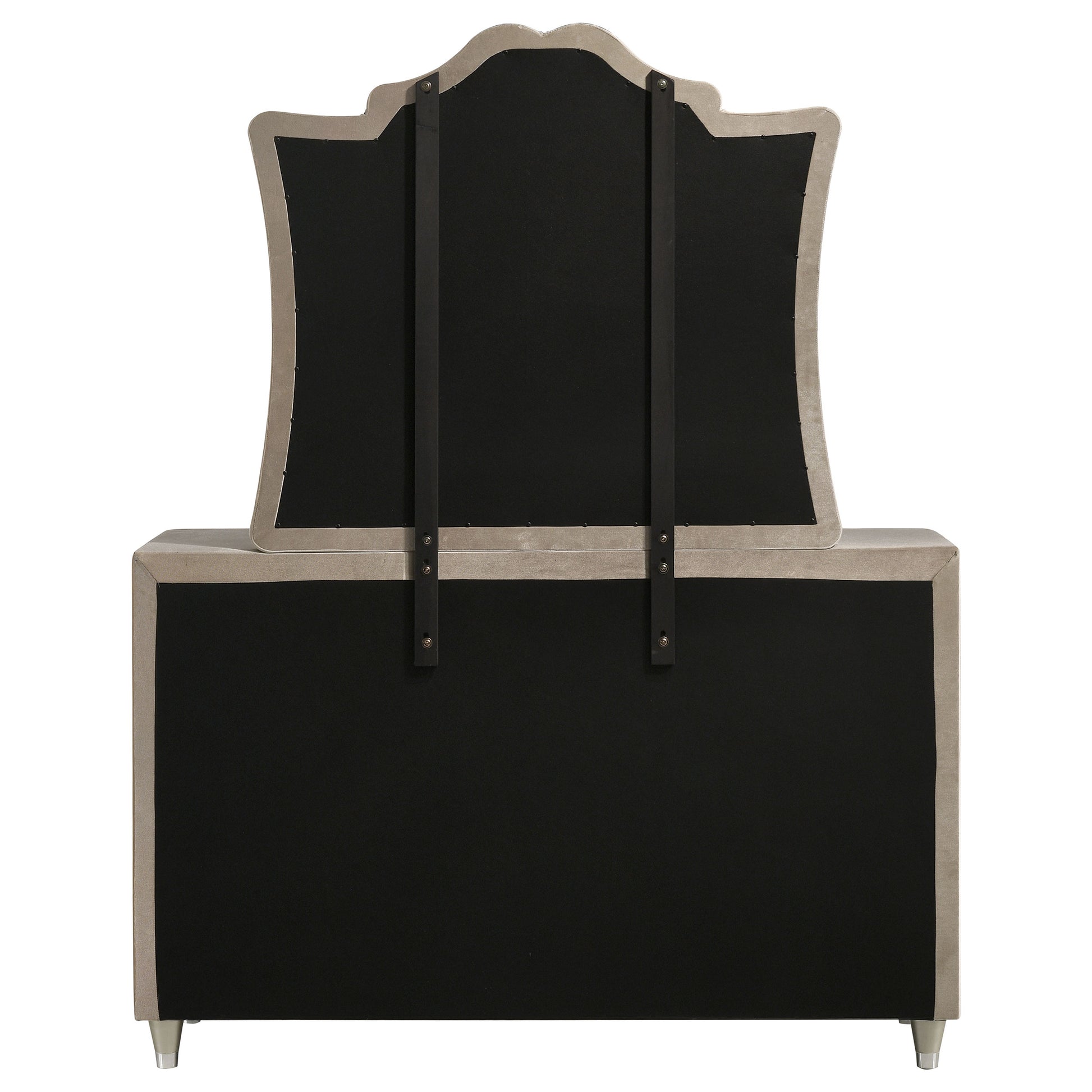 Antonella 7-drawer Upholstered Dresser with Mirror Ivory