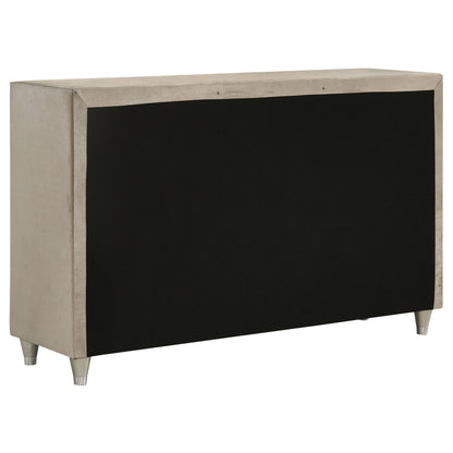 Antonella 7-drawer Upholstered Dresser Ivory and Camel