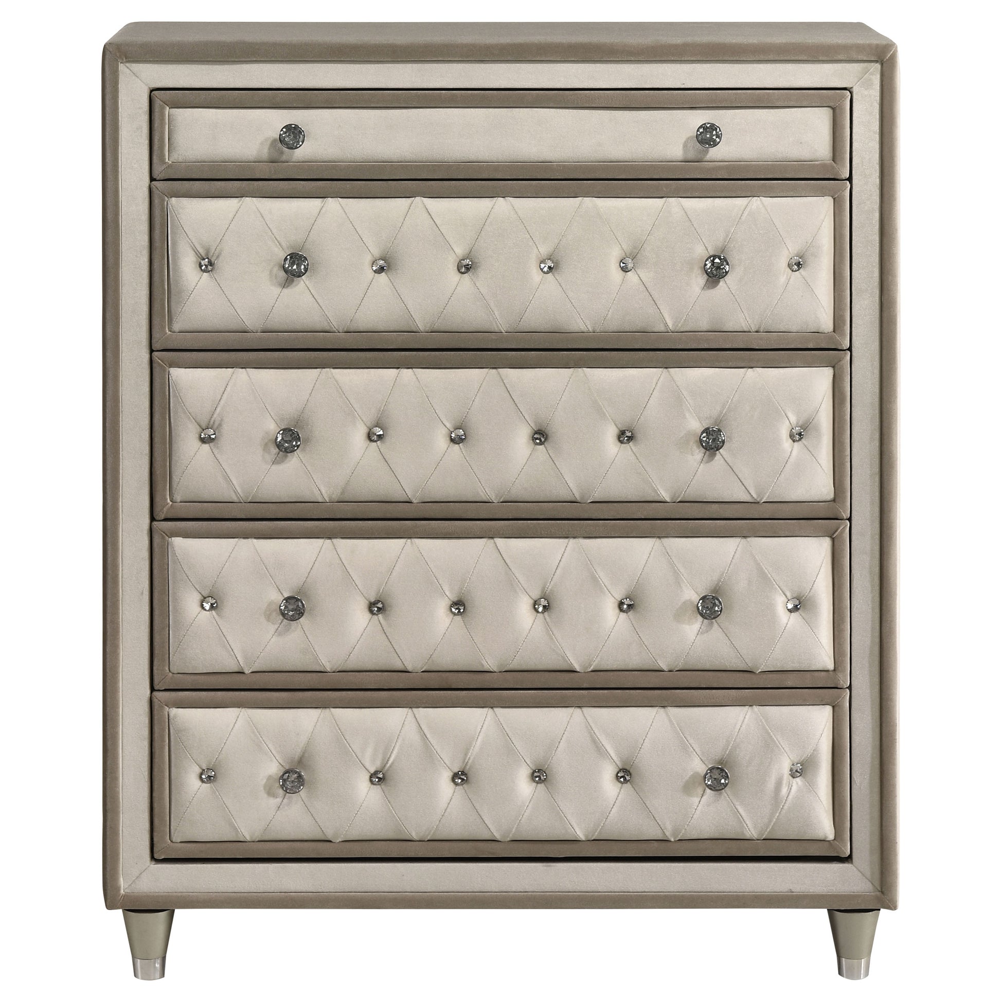 Antonella 5-drawer Bedroom Chest Ivory and Camel