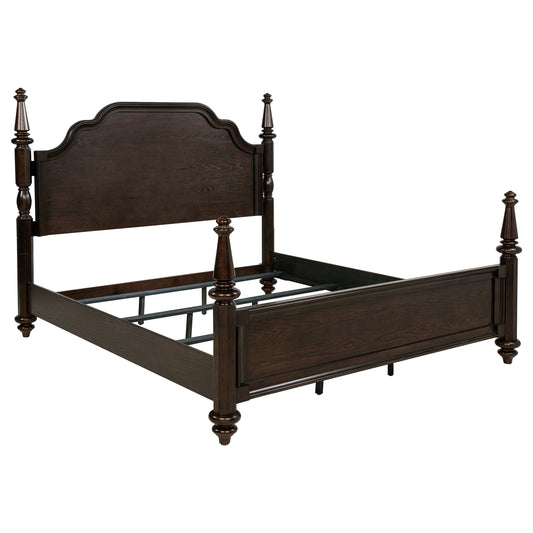 Andover 63-inch Four Poster Eastern King Bed Dark Oak - The Sleep Loft - Online Mattress Showroom NYC