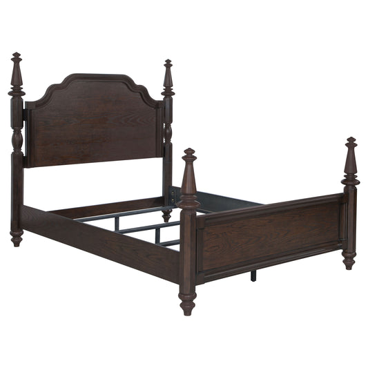 Andover 63-inch Four Poster California King Bed Dark Oak - The Sleep Loft - Online Mattress Showroom NYC