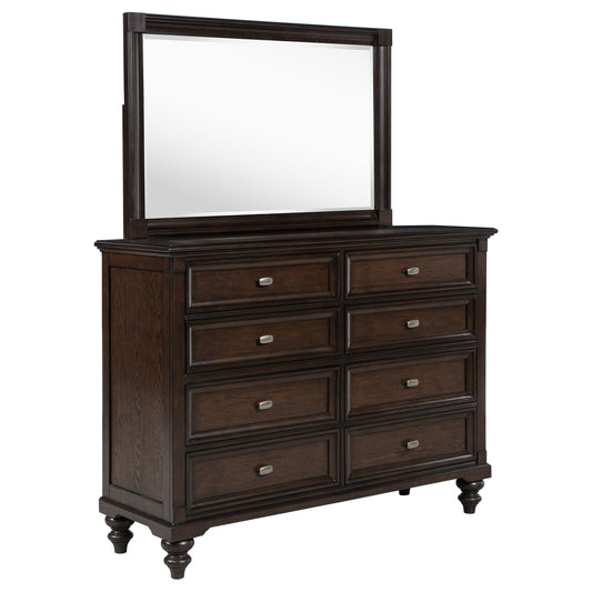 Andover 8-drawer Dresser and Mirror Dark Oak - The Sleep Loft - Online Mattress Showroom NYC