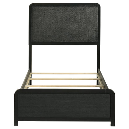 Cavelle 51-inch Upholstered Twin Panel Bed Black