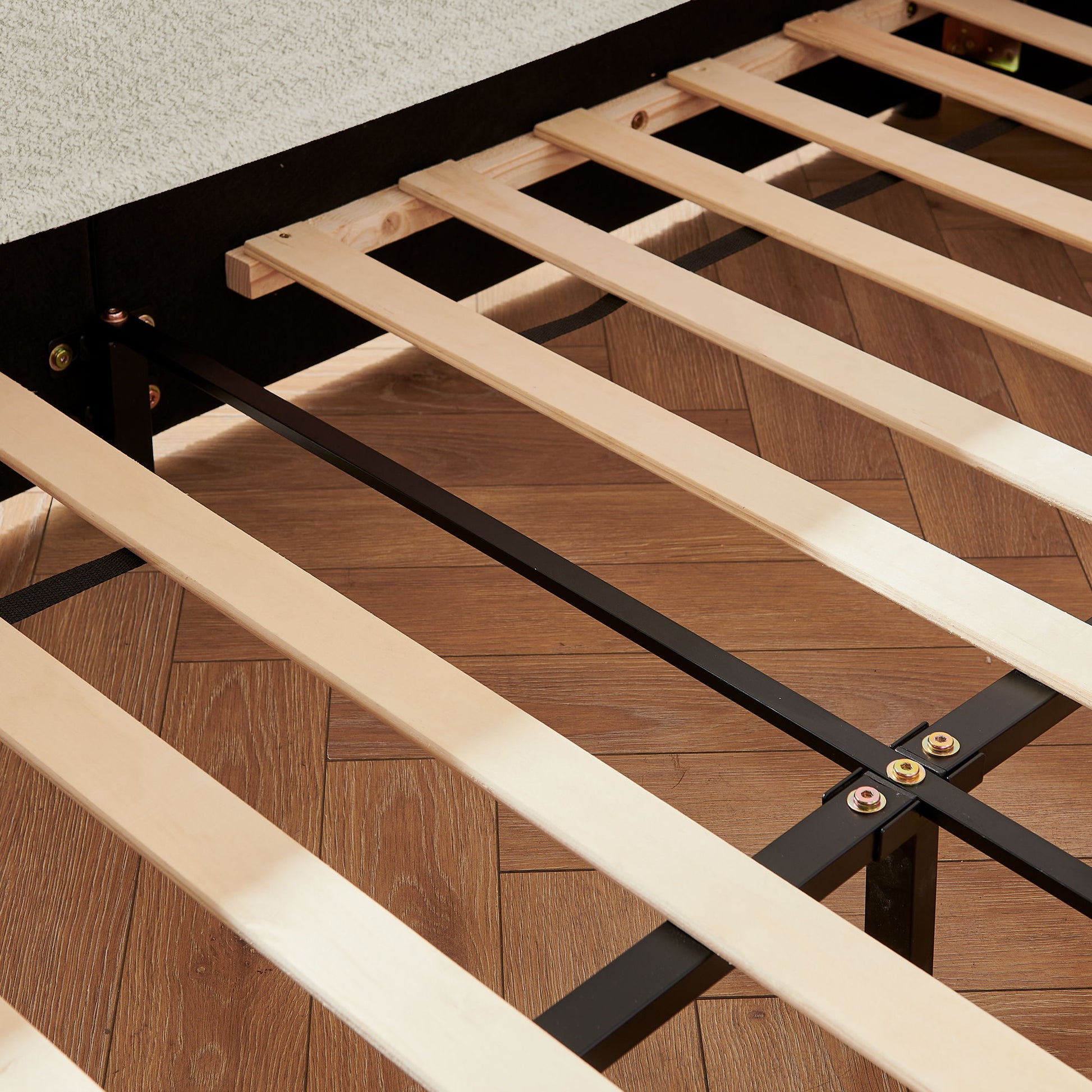Cute Rabbit Ear Upholstered Platform Bed Frame With Safety Rail - The Sleep Loft - Online Mattress Showroom NYC