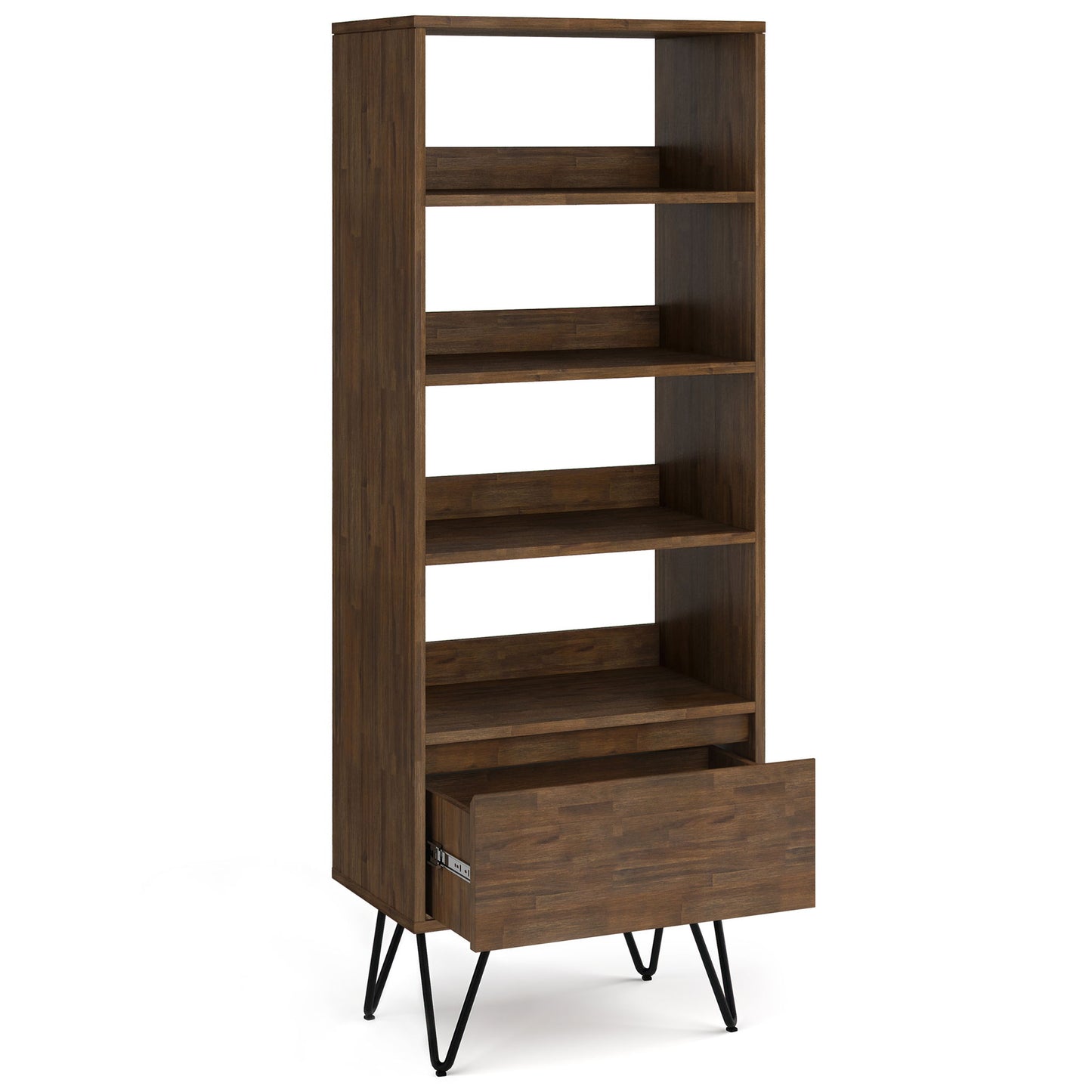 Chase - Tall Bookcase - Rustic Natural Aged Brown - The Sleep Loft - Online Mattress Showroom NYC