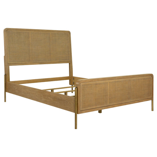 Arini Rattan California King Panel Bed Sand Wash and Natural - The Sleep Loft - Online Mattress Showroom NYC