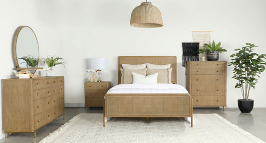 Arini 5-piece Queen Bedroom Set Sand Wash and Natural Cane - The Sleep Loft - Online Mattress Showroom NYC