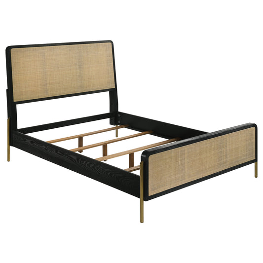 Arini Rattan California King Panel Bed Black and Natural - The Sleep Loft - Online Mattress Showroom NYC