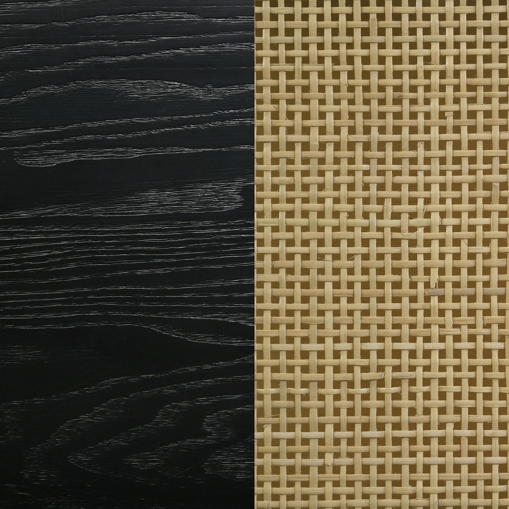 Arini Rattan California King Panel Bed Black and Natural