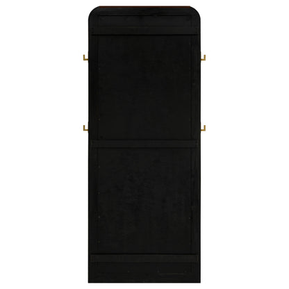 Arini Cane Weave Full Length Standing Floor Mirror Black