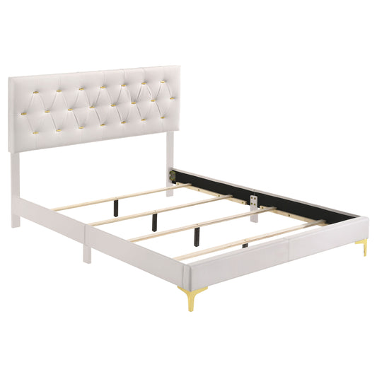 Kendall Upholstered California King Panel Bed White - The Sleep Loft - Online Mattress Showroom NYC